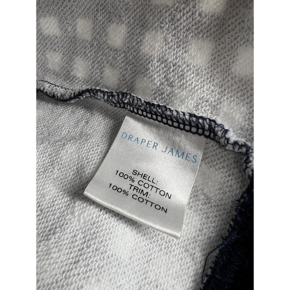 Draper James Large L Natalie Sweatshirt Navy White Gingham Plaid - Picture 3 of 5